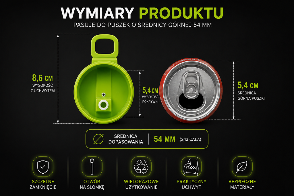 CAPSY™ Pokrywka do puszki ze słomką