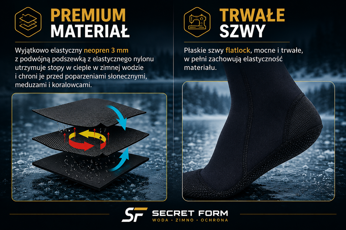 Skarpety Neoprenowe 3 mm Do Morsowania Secret Form®
