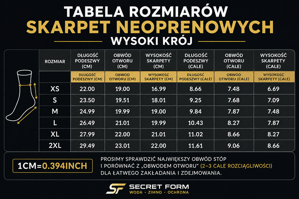 Skarpety Neoprenowe 3 mm Do Morsowania Secret Form®