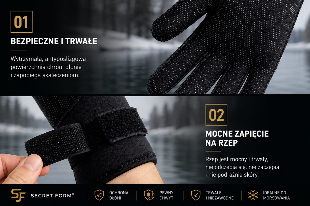 Rękawiczki Neoprenowe 3 mm Do Morsowania Secret Form®